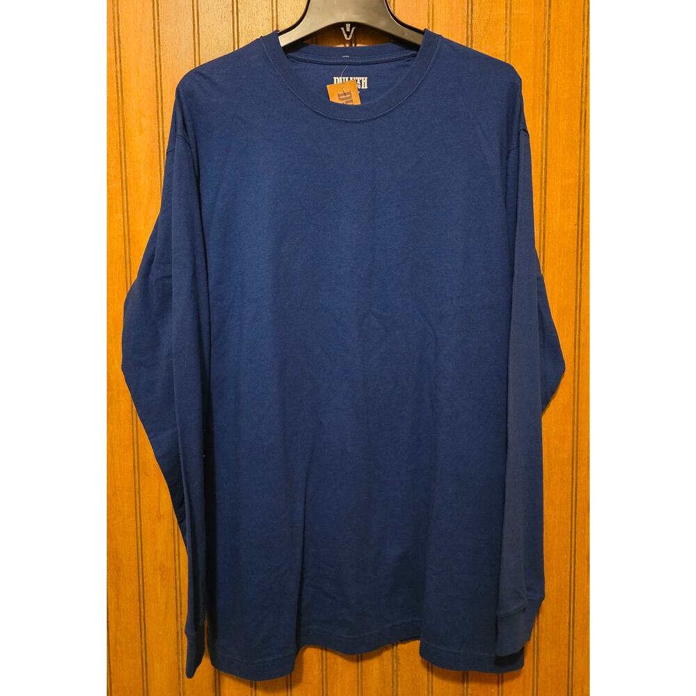 Duluth Trading Shirt Men Sz M Longtail T‎ Navy Long Sleeve Cotton NWT